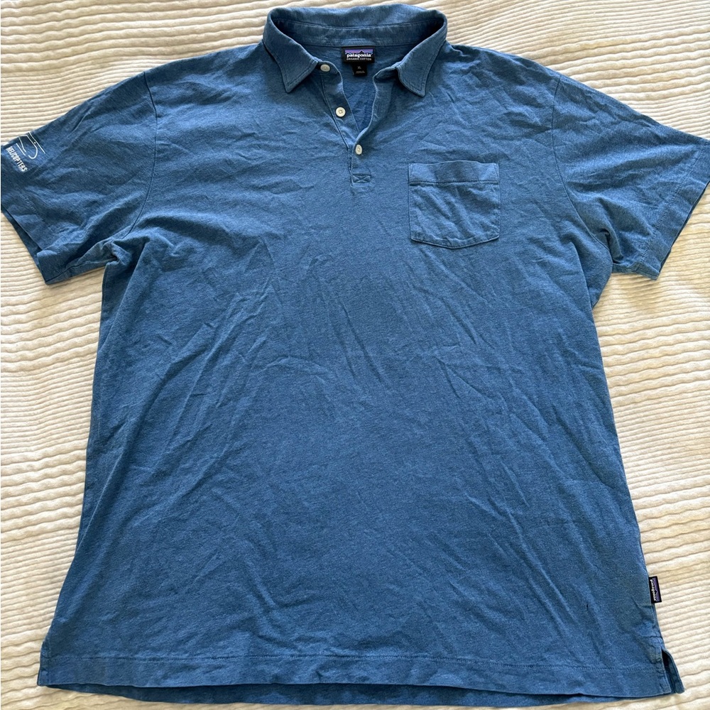 Patagonia‎ Organic Cotton Blue Hawaiian Helicopters Polo Men’s XL